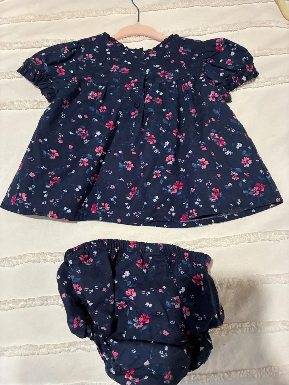 GAP Navy Floral Top and Bloomers - Pink & White Accents